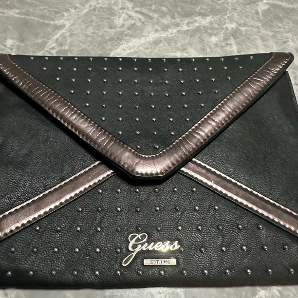GUESS Vintage Y2K Studded Logo Wristlet Or Purse *Tarnish - Picture 3 of 7
